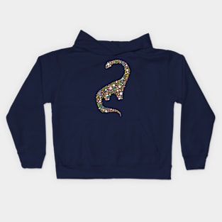 Floral Brontosaurus in Pink Kids Hoodie